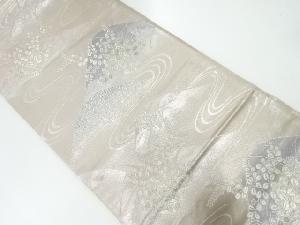 流水に萩模様織出し袋帯